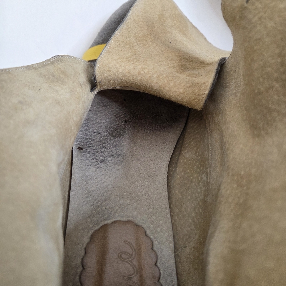 Handmade Grey And Yellow Ankle Boots Size 9 - Picture 10 of 11
